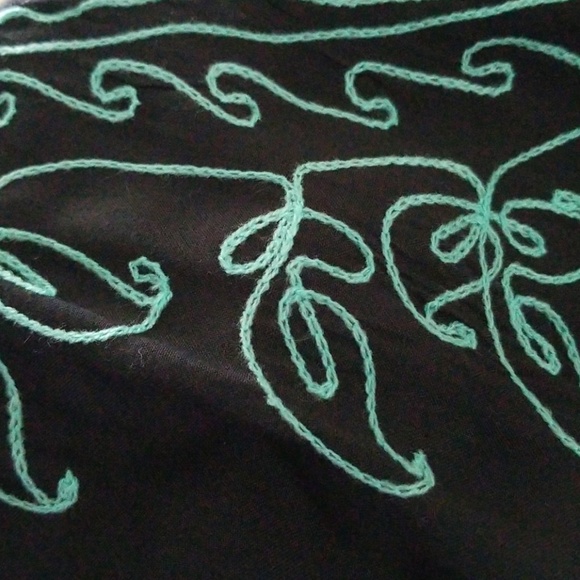 Boho Embroidery Black Maxi Hippie Dress - Picture 7 of 7